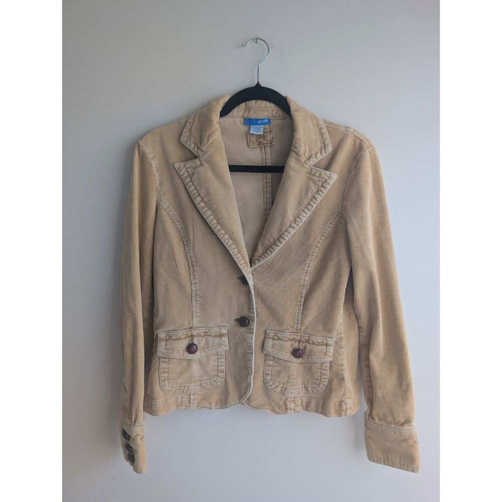 Vintage dELiA*s Y2K women's golden tan corduroy button jacket blazer, MEDIUM